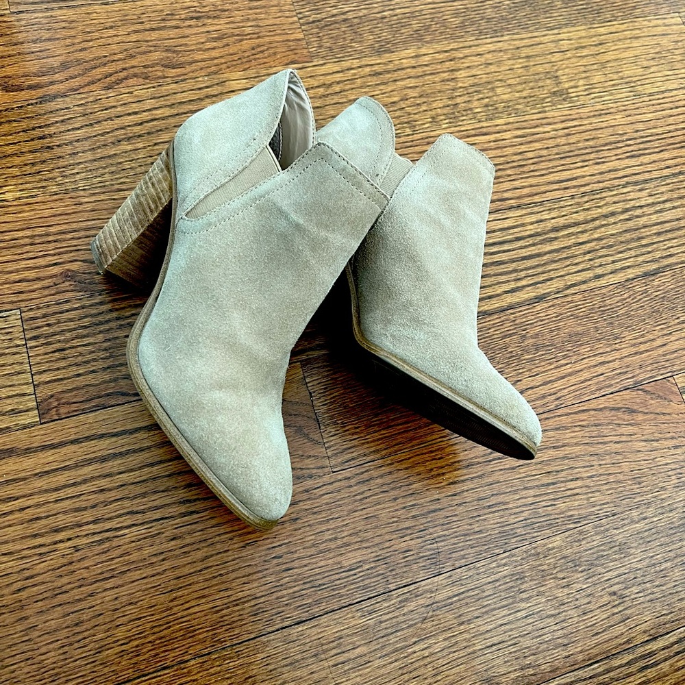 Vince Camuto neutral booties.  These go with everything and are so comfortable!